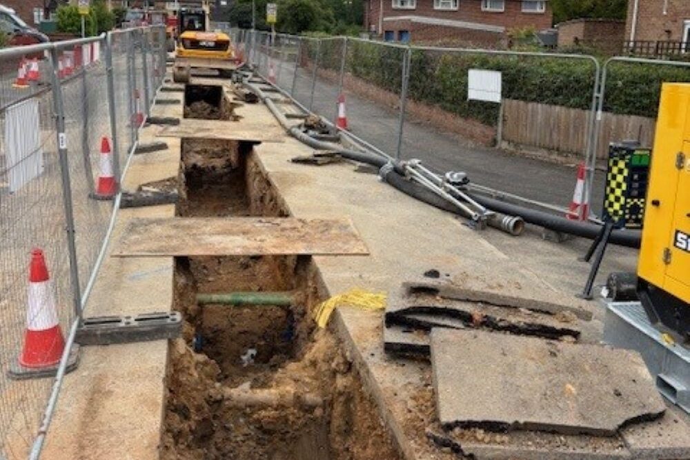 Waterloo area working on sewer upgrade in residential street